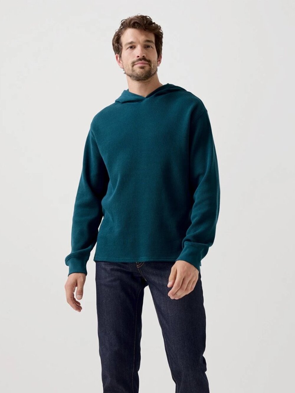 NWOT Pact Organic Cotton 100% Sustainable thermal waffle fabric pullover hoodie